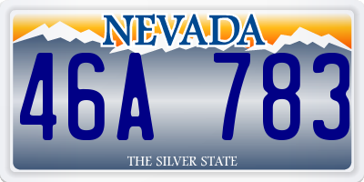 NV license plate 46A783