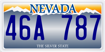 NV license plate 46A787