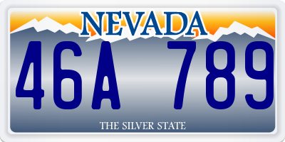 NV license plate 46A789