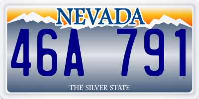 NV license plate 46A791