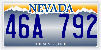 NV license plate 46A792