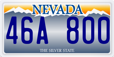 NV license plate 46A800