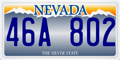 NV license plate 46A802