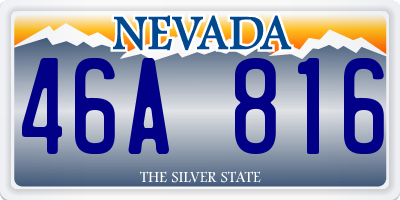 NV license plate 46A816