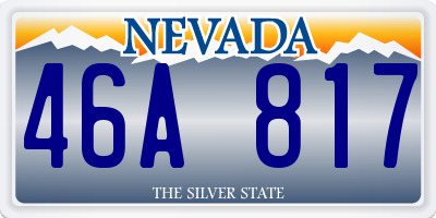 NV license plate 46A817