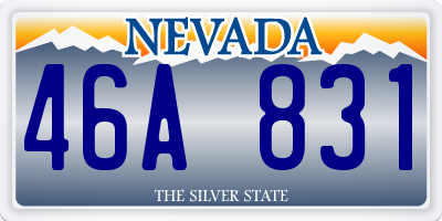 NV license plate 46A831