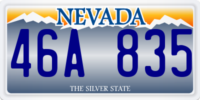 NV license plate 46A835