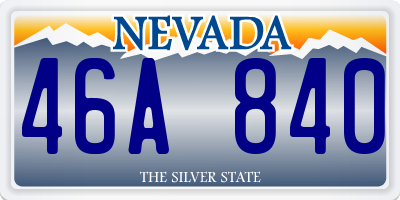 NV license plate 46A840