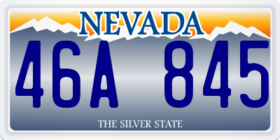 NV license plate 46A845