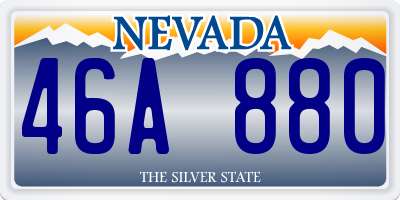 NV license plate 46A880