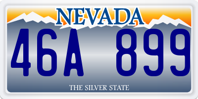 NV license plate 46A899