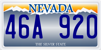 NV license plate 46A920