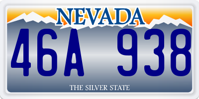 NV license plate 46A938
