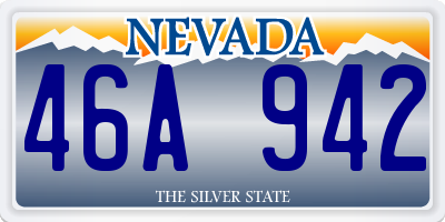 NV license plate 46A942
