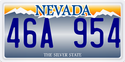 NV license plate 46A954