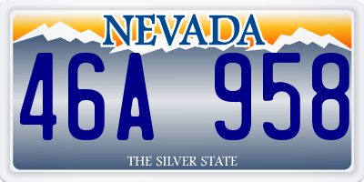 NV license plate 46A958