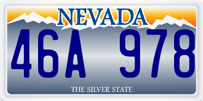 NV license plate 46A978