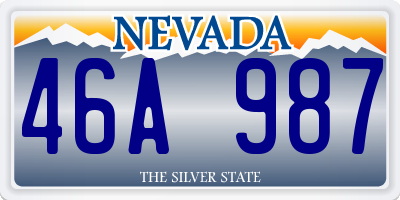 NV license plate 46A987