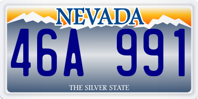 NV license plate 46A991