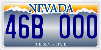 NV license plate 46B000