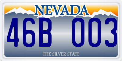 NV license plate 46B003