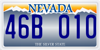 NV license plate 46B010