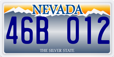 NV license plate 46B012