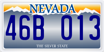 NV license plate 46B013