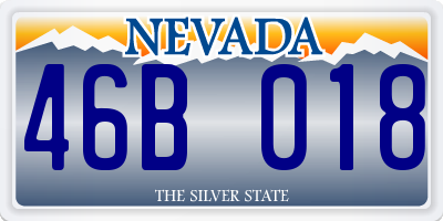 NV license plate 46B018