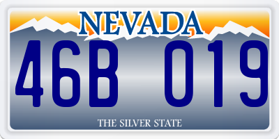 NV license plate 46B019