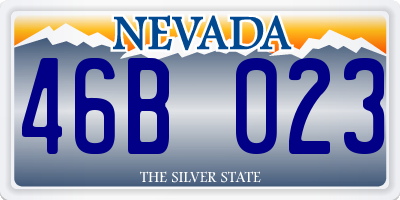 NV license plate 46B023