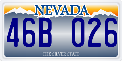 NV license plate 46B026