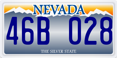 NV license plate 46B028