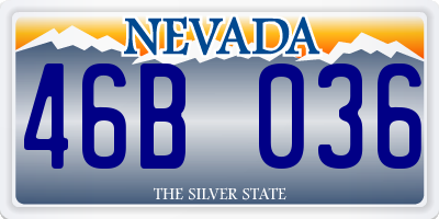 NV license plate 46B036