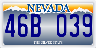 NV license plate 46B039