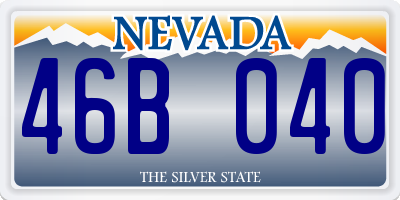NV license plate 46B040