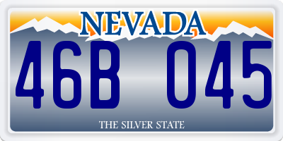 NV license plate 46B045