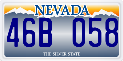 NV license plate 46B058