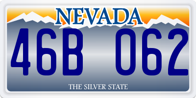 NV license plate 46B062