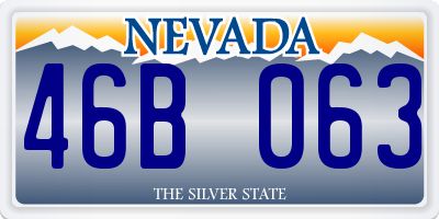 NV license plate 46B063