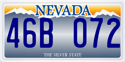 NV license plate 46B072