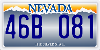NV license plate 46B081