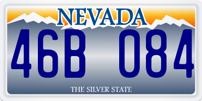 NV license plate 46B084