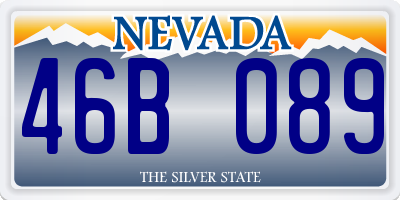 NV license plate 46B089