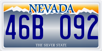 NV license plate 46B092