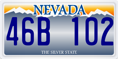 NV license plate 46B102