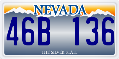 NV license plate 46B136