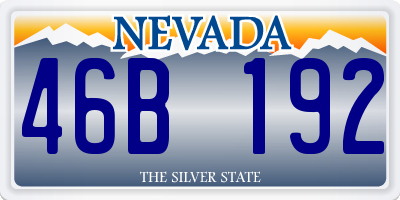 NV license plate 46B192