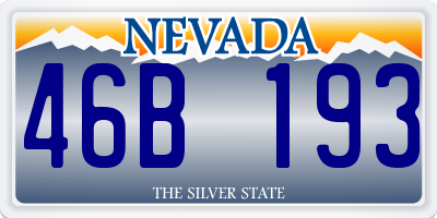 NV license plate 46B193