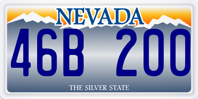 NV license plate 46B200